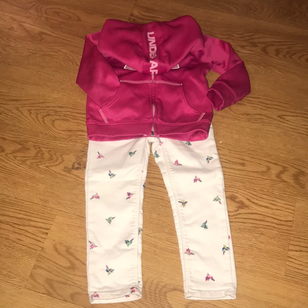 UnderArmour hoodie with baby b’gosh pants so cute